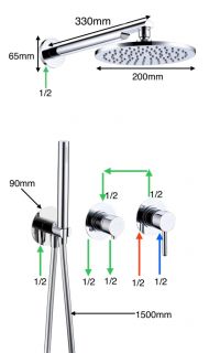 Душевой комплект Grocenberg GB5090CR Хром
