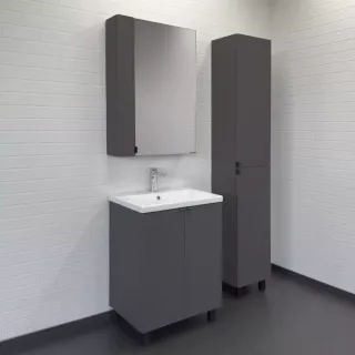 Тумба-умывальник Comforty Лима-60Н антрацит с раковиной Como 60