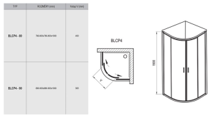 Душевой уголок Ravak Blix BLCP4-90 3B270C00Z1 Transparent профиль хром