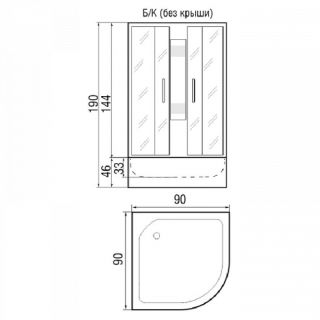 Душевая кабина RIVER NARA Б/К 90/46 МТ