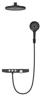 Душевой комплект Berges Morans с термостатом и изливом чёрный матовый