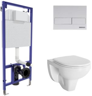 Комплект Berges 4в1 042428: инсталляция NOVUM525 кнопка L4 SoftTouch белая унитаз Gamma сиденье микролифт