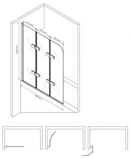 Шторка на ванну Berges City 2.0 90см хром 062013