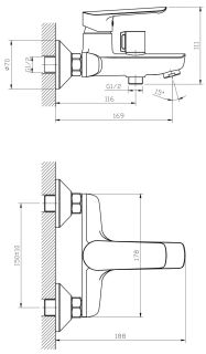 Смеситель для ванны ESKO Limassol LL31 хром