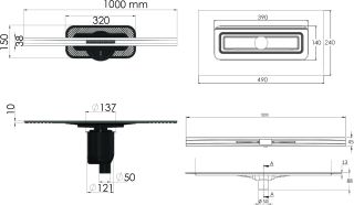 Душевой лоток Berges Wasserhaus Simpel 090013 100 Матовый хром
