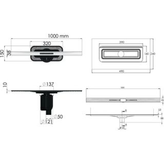 Душевой лоток Berges Wasserhaus Simpel 091113 100 Хром глянец