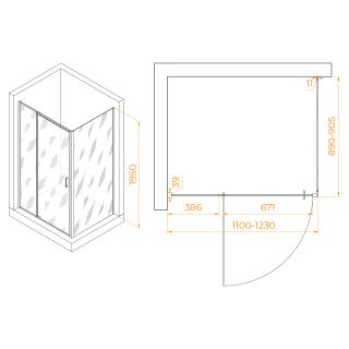 Душевой уголок RGW PA-078 PA-008 + Z-050-2 110x90 см хром
