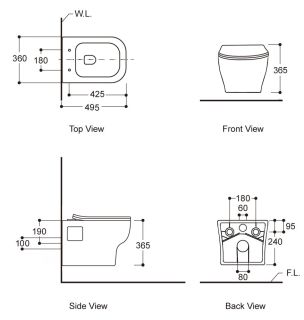 Подвесной унитаз Avimano Tradition 1000090 безободковый белый глянец