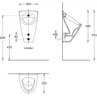 Писсуар подвесной Kerama Marazzi PRO Cantero PROC.ur.02 белый