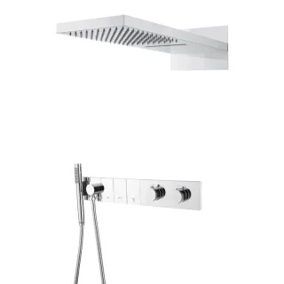 Встроенная душевая система ZODIAC с термостатом, трехпозиционная Chrome