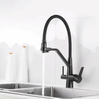 Смеситель для кухни Boch Mann Else B BM10427 с краном под фильтр чёрный