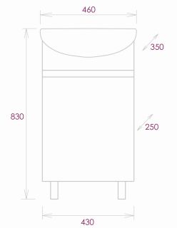 Напольная тумба под раковину Onika Милтон 104512 45см серый/дуб сонома