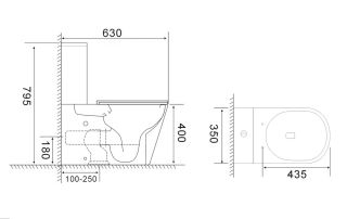 Унитаз напольный Ceruttispa Piers Tornado CT10560 безободковый со смывом торнадо белый