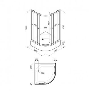 Душевой уголок Triton Лайт Щ0000061789 100x100 см профиль белый стекло с узором