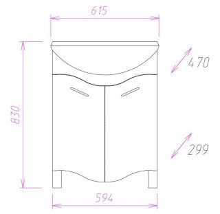 Напольная тумба под раковину Onika Лайн 106043 60см белый