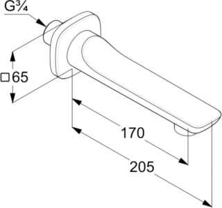 Излив для ванны Kludi Ameo хром 4150505