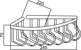 Полка угловая Boheme Brillante хром 10446