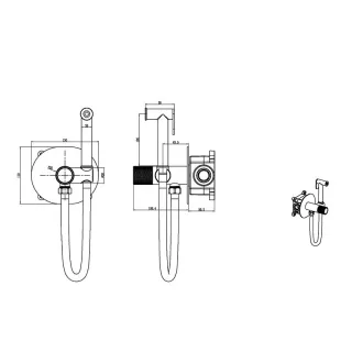 Гигиенический душ со смесителем Boheme Tech 157-MG золото матовое