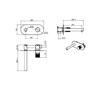 Встраиваемый смеситель для раковины Boheme Stick Spirale 125-CRCR.4 хром