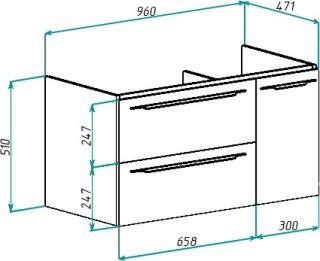 Тумба под раковину Bellezza Луиджи 100см капучино 00000007331