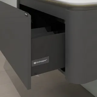 Тумба с раковиной Black&White Universe 935800 80 см серый