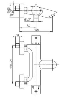 Смеситель для ванны Paini Cox 78CR111TH хром
