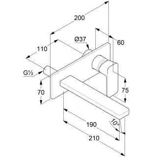 Смеситель для раковины Kludi Renon 422443975 чёрный матовый