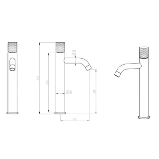 Смеситель для раковины Boheme Stick Diamond 122-MG золото матовое