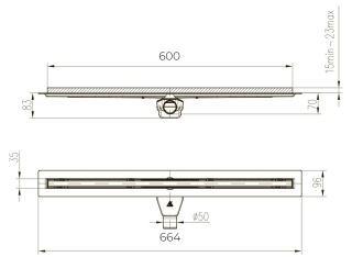 Душевой лоток Paini Slim Line CH600SL 60см хром глянец
