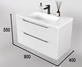 Тумба под раковину Style Line Марелла 90 Люкс Plus СС-00002413 белый матовый