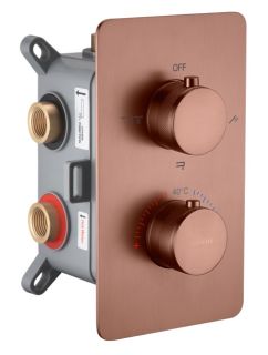 Встраиваемый смеситель для душа Boheme Cell 134-3-BRB 3-х проходной термостатический брашированная бронза