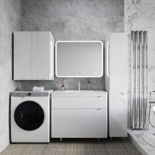 Тумба под раковину Style Line Марелла 90 Люкс Plus СС-00002417 белый глянец