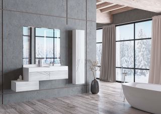 Комод с ящиком Акватон Сакура 80см ольха наварра/белый 1A236603SKW80