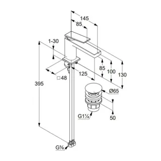 Смеситель для раковины Kludi Decus 54266N075 брашированное золото
