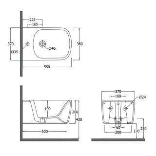 Подвесное биде Kludi Resa S 27BIW0139 чёрный матовый