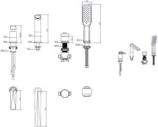 Смеситель на борт ванны Boheme Venturo белый/хром 370-W