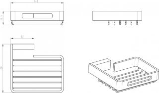 Полка для губок Boheme Q чёрный/хром 10959-CR-B