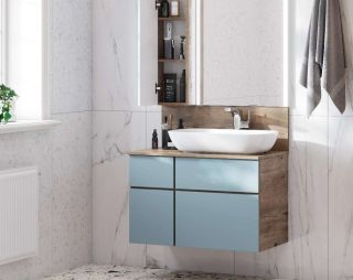 Тумба под раковину Акватон Мишель 80см 1A256801MIX30 дуб рустикальный/фьорд