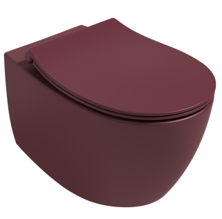Подвесной унитаз Isvea Sentimenti Neo 10AR02010SV-2R безободковый крышка микролифт бордовый матовый