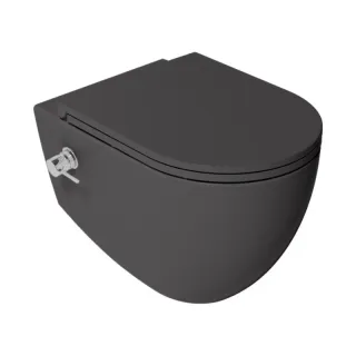 Подвесной унитаз Isvea Infinity 10NFS1005I-2C безободковый с функцией биде антрацит матовый