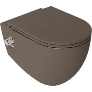Подвесной унитаз Isvea Infinity10NFS1005I-2H безободковый с функцией биде коричневый матовый