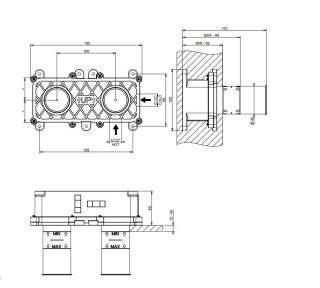 Скрытая часть для смесителя с изливом Gessi 54198.239