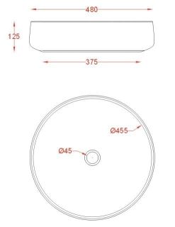 Раковина ArtCeram Cognac COL002 17 34 черная 48 см