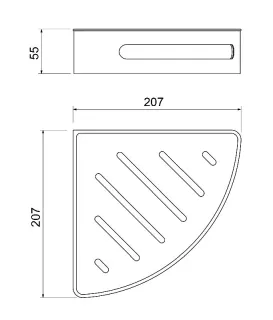 Полка угловая Timo Luiro 18577/00 хром/белый