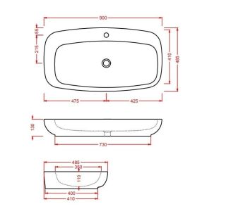 Раковина ArtCeram Dial DAL004 01 00 белая 90 см
