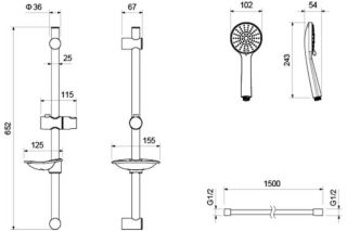 Душевой гарнитур Aquatek Бетта AQ2015MB черный