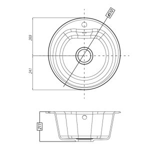 Мойка кухонная Акватон Мида 51 см шампань