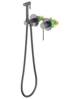 Гигиенический душ со смесителем Timo Saona 2339/18SM с защитой от ожогов чёрное золото