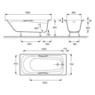 Чугунная ванна Jacob Delafon SOISSONS E2921-00 170 x 70