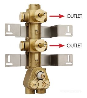 Скрытая часть термостата Bossini Z030201000 на два потребителя